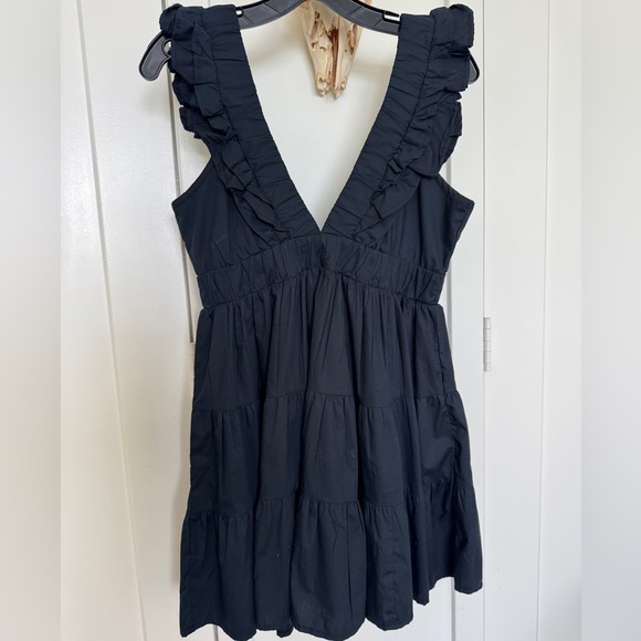 Abercrombie & Fitch Black Gathered Dress - Picture 1 of 6
